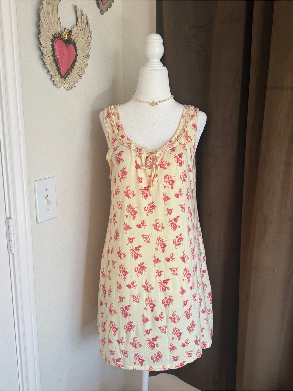 Lucky Brand Floral Mini Dress - Yellow and Pink